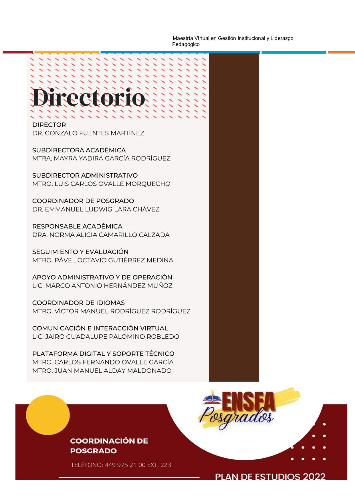 Estructura Maetrias en linea ENSFA